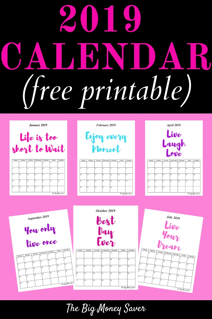 free printable 2019 calendar fill it up with bill due dates