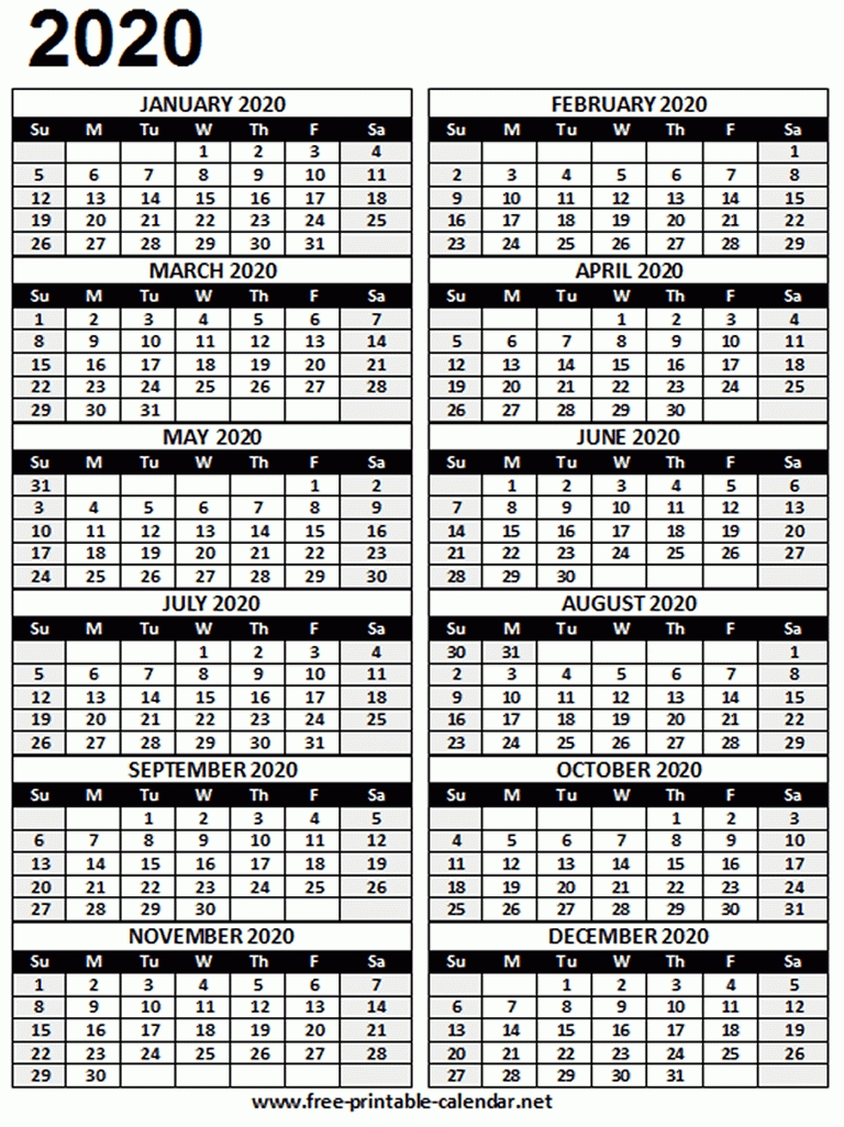 Printable 2021 Yearly Calendar With Boxes 4807