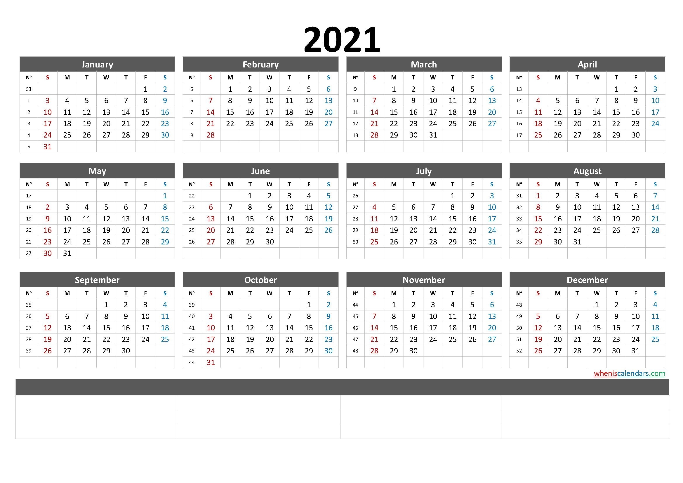 free printable 2021 calendarmonth (6 templates) – free