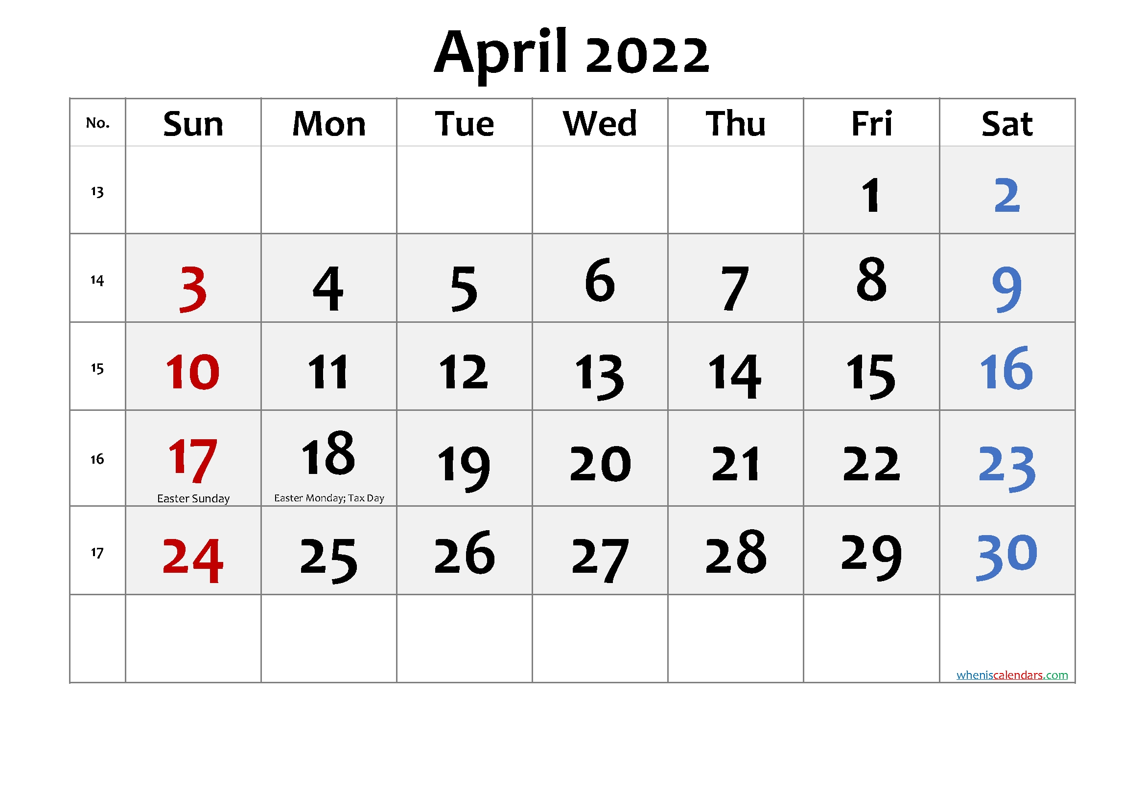 Free Printable April 2022 Calendar Pdf Template No Cd22fm52