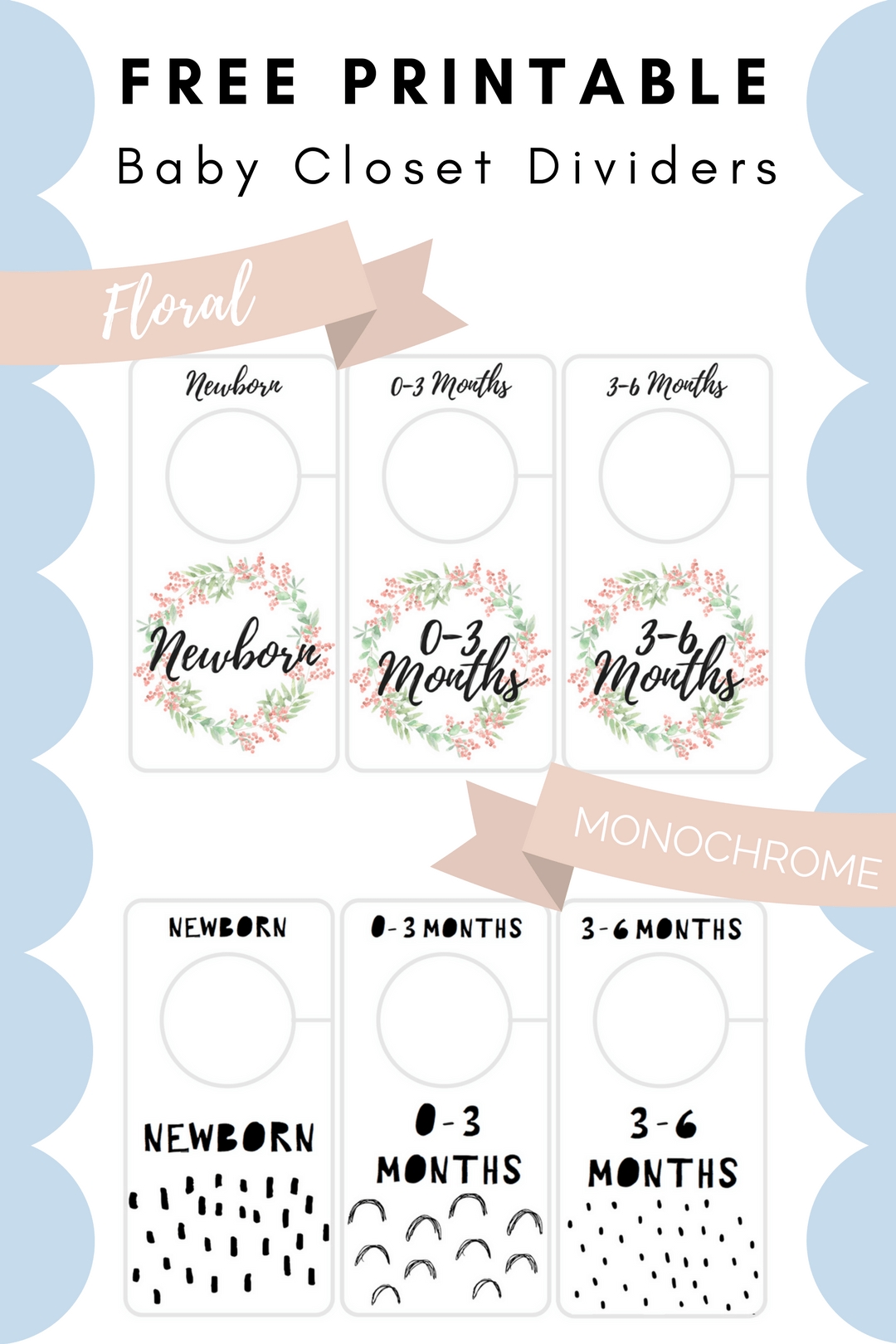 free printable baby closet dividers preemie to 24 months 2