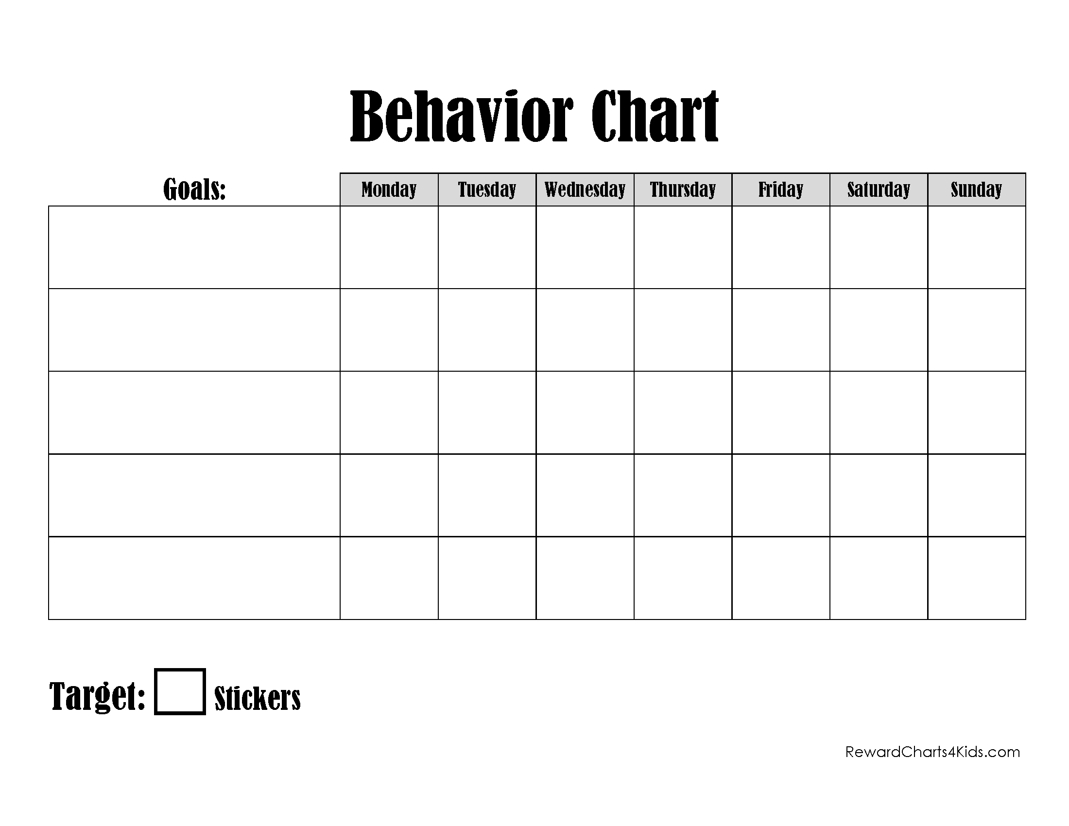 Free Printable Behavior Charts | Customize Online | Hundreds