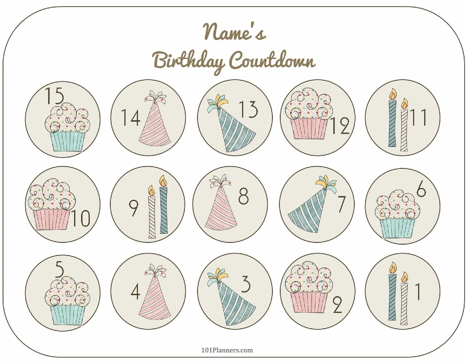 Free Printable Birthday Countdown | Customize Online