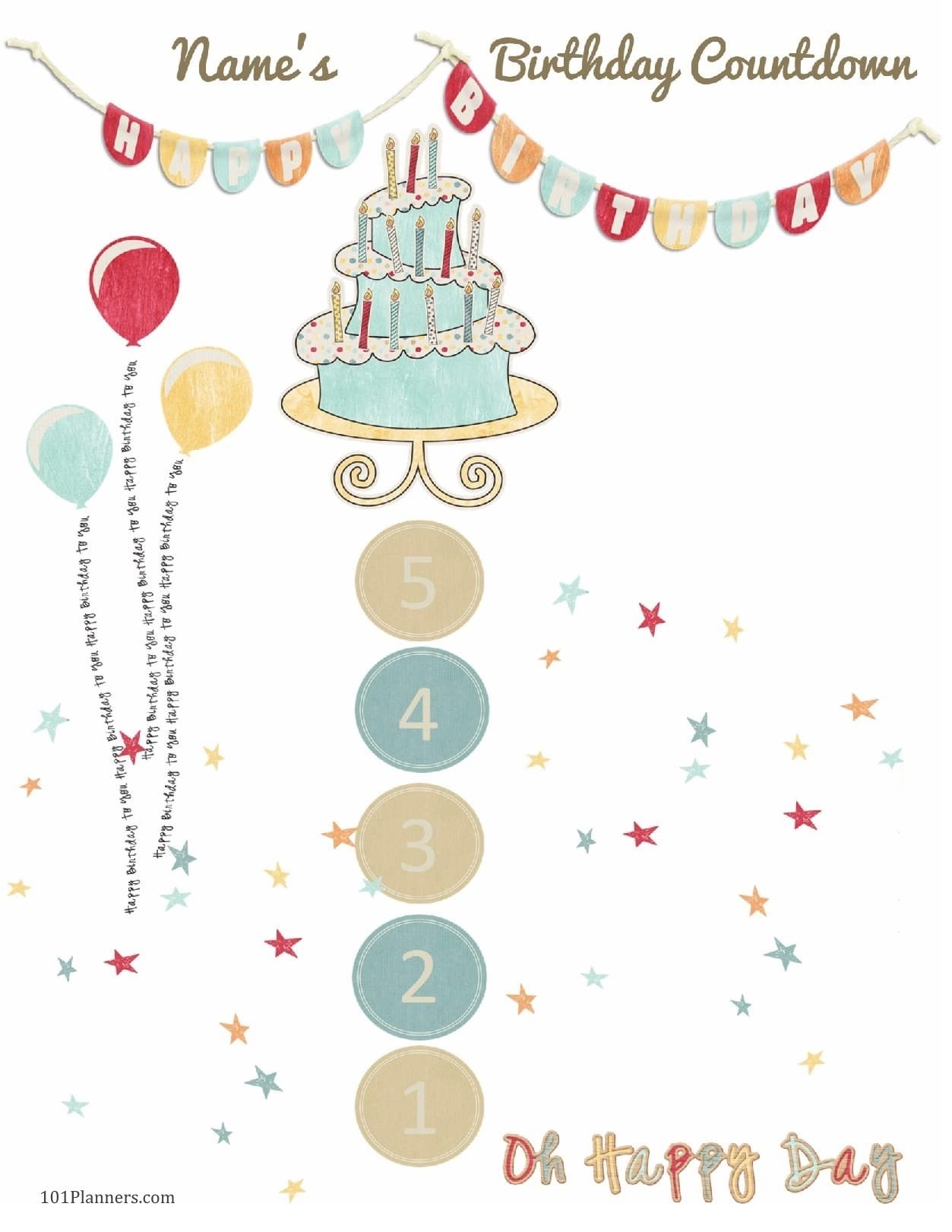 Free Printable Birthday Countdown | Customize Online