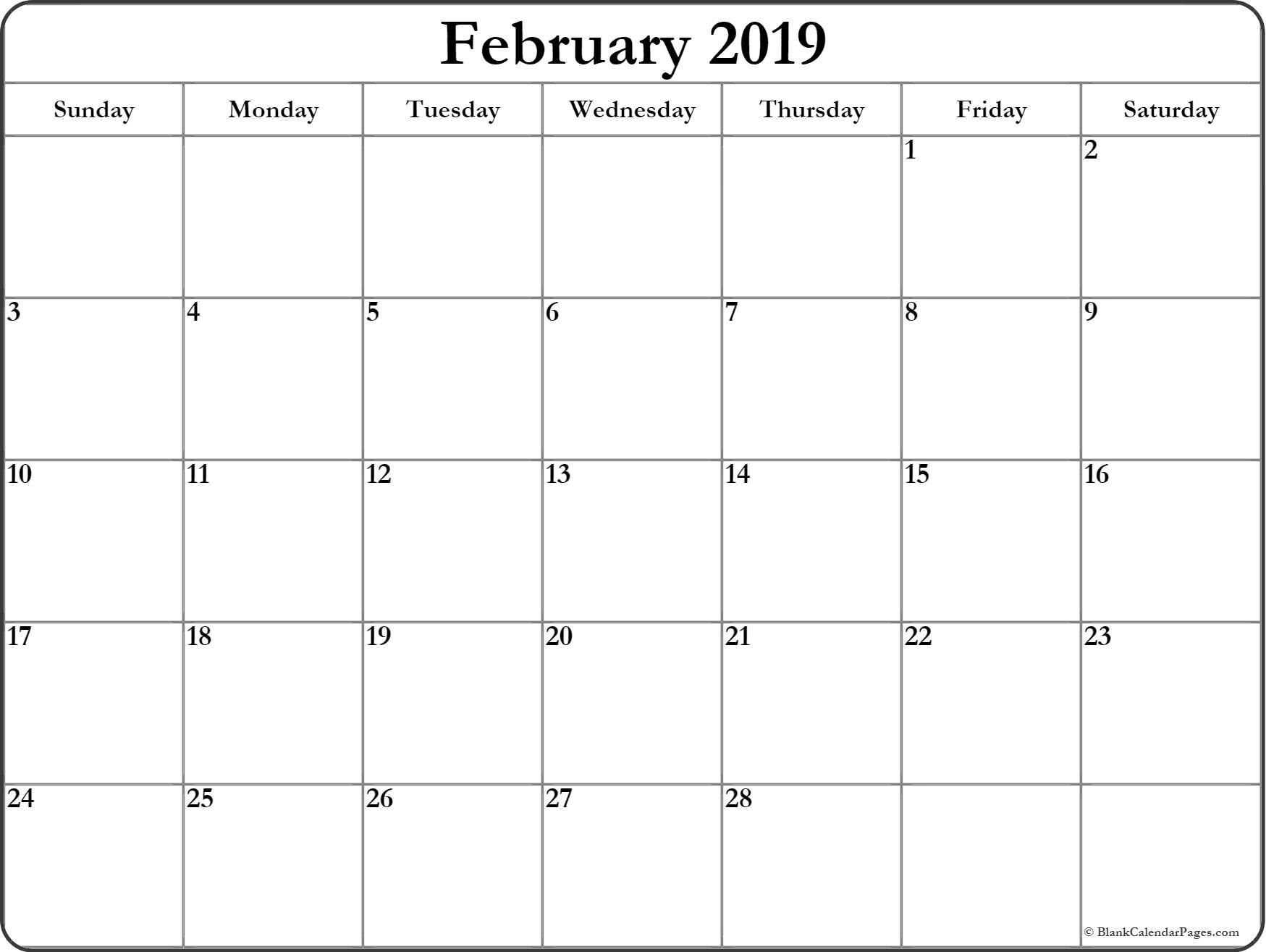 free printable blank calendar month 1 in 2020 | monthly