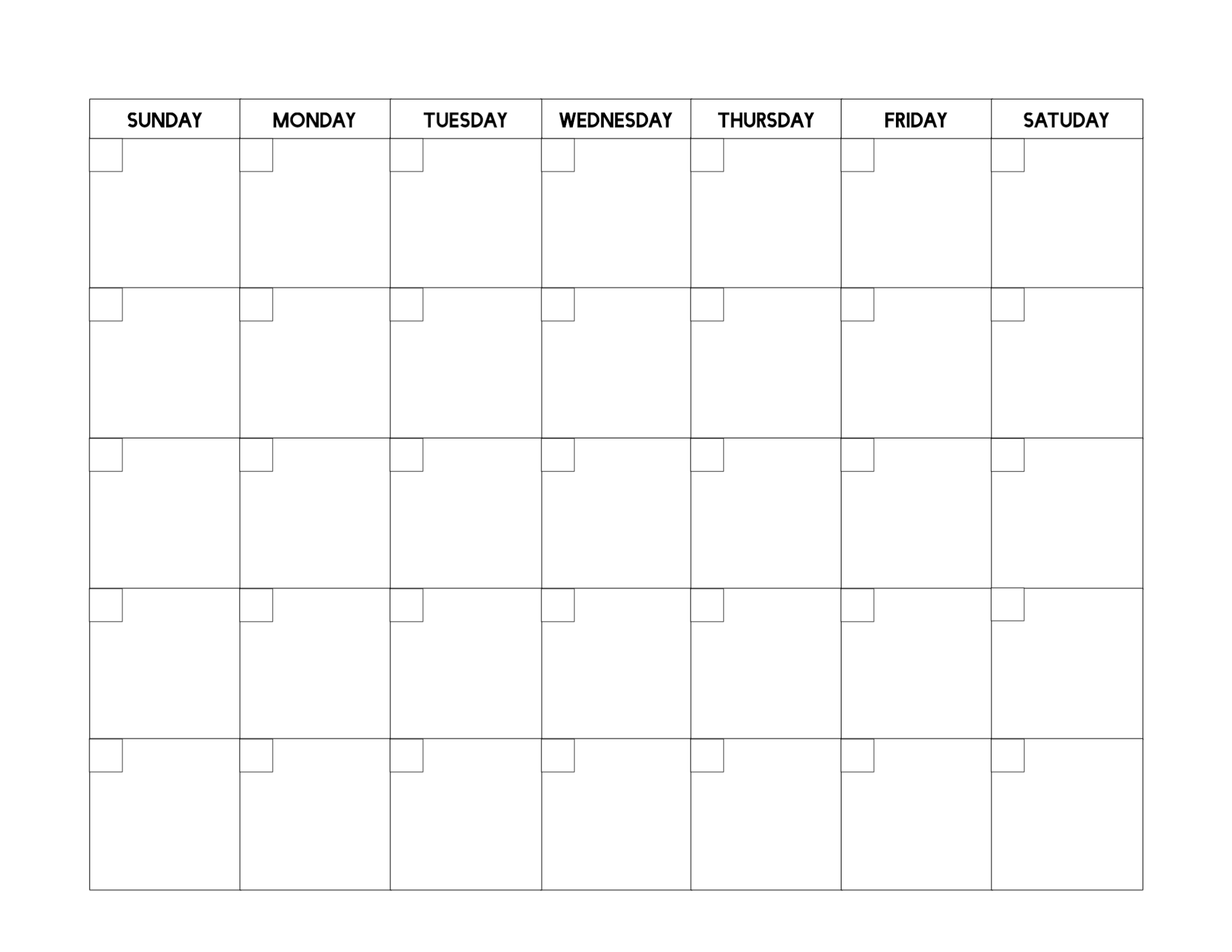Free Printable Blank Calendar Template | Paper Trail Design