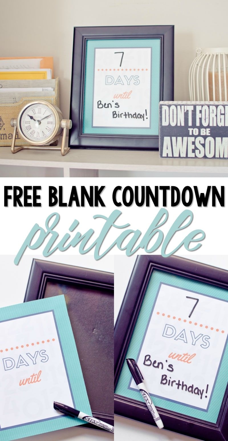 Free Printable Blank Countdown A Grande Life