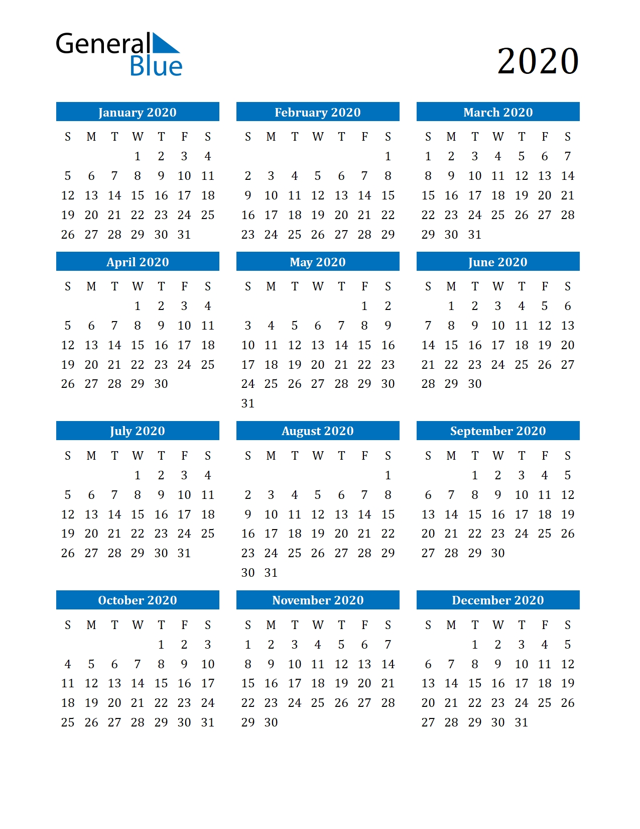 free printable calendar in pdf, word and excel