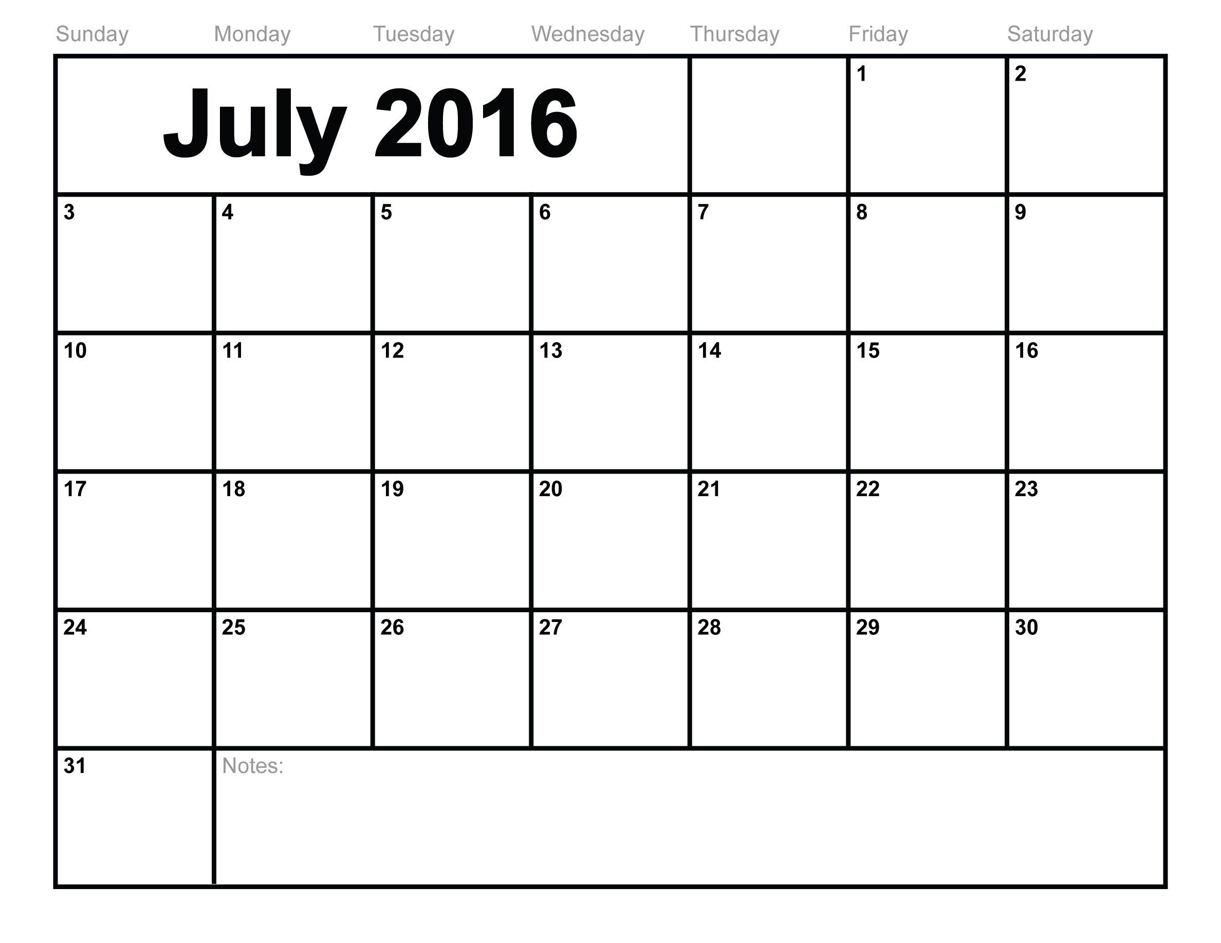 Free Printable Calendar | Printable Calendar July, 2015