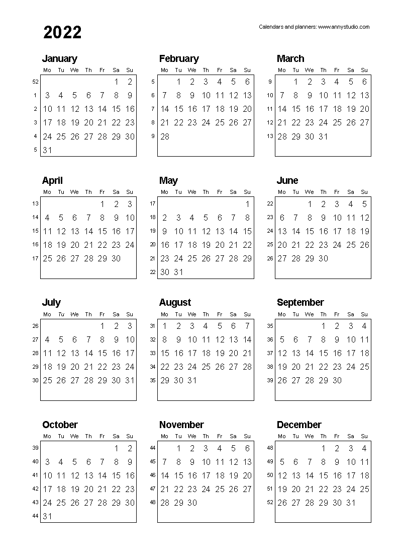 Free Print Calendar 18 Months 2021/2022 - Example Calendar ...