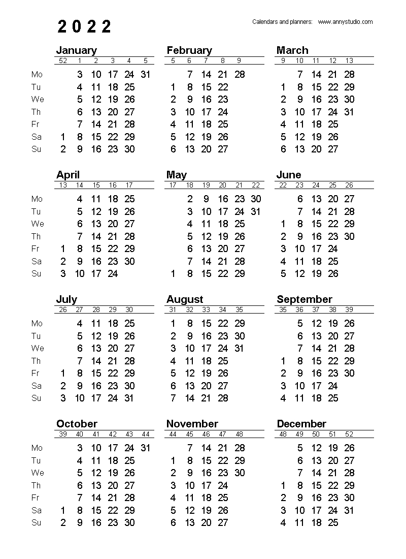 Free Printable Calendars And Planners 2021, 2022 And 2023