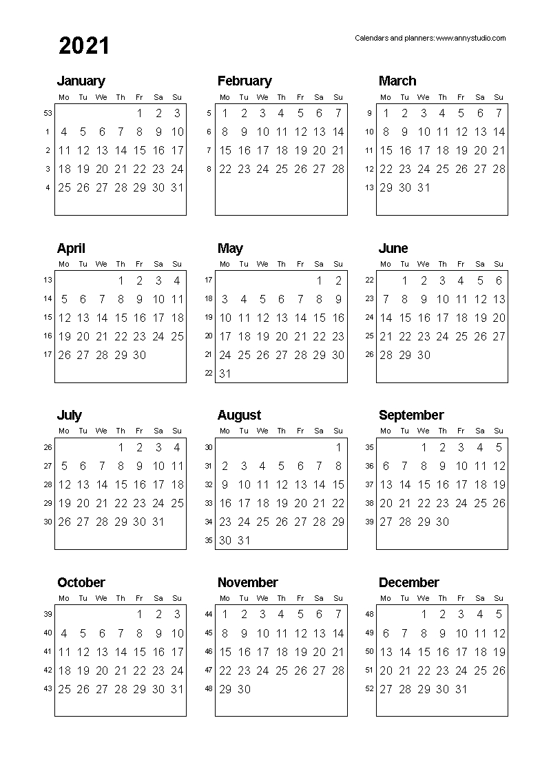 free printable calendars and planners 2021, 2022 and 2023