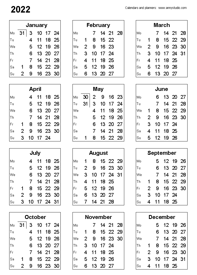 free printable calendars and planners 2021, 2022 and 2023