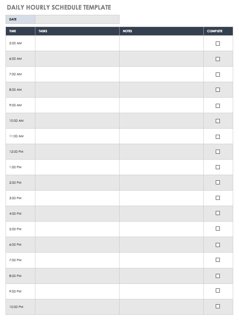 free printable daily calendar templates | smartsheet