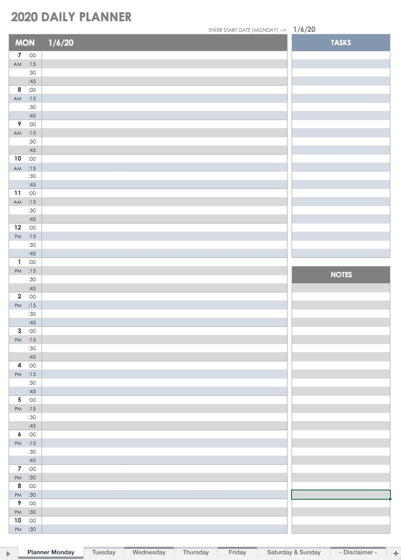 daily task list by 30 minutes increments example calendar printable