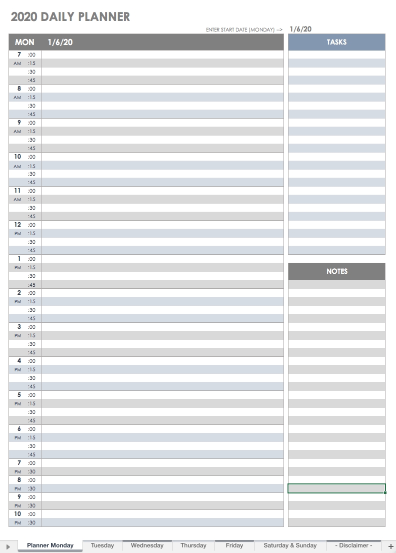 Daily Task List By 30 Minutes Increments Example Calendar Printable