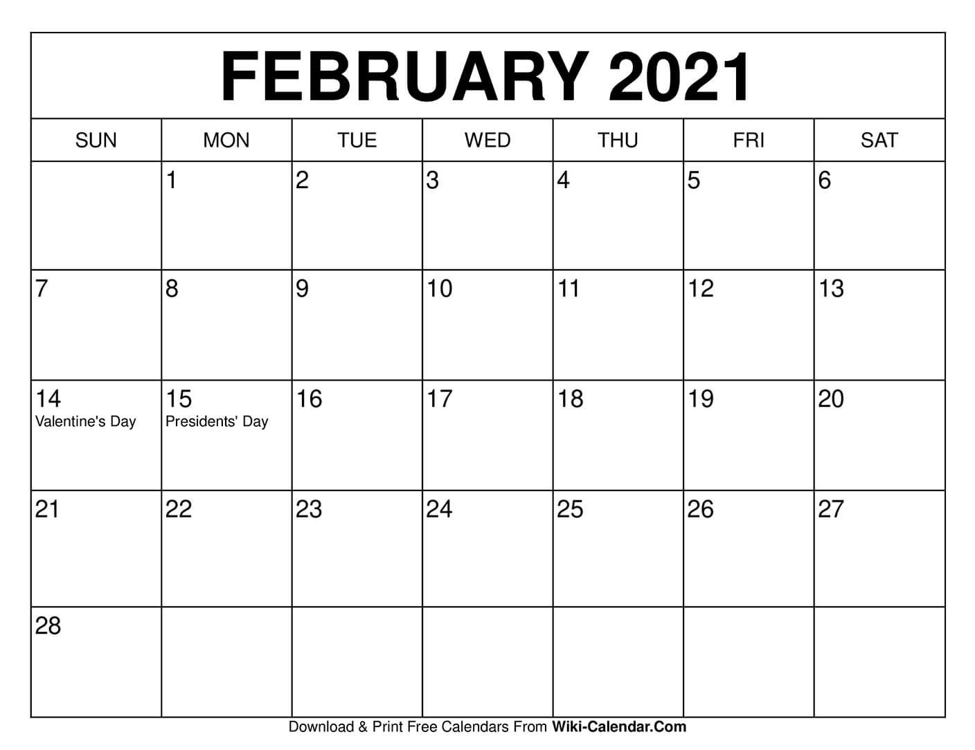 free printable february 2020 calendars