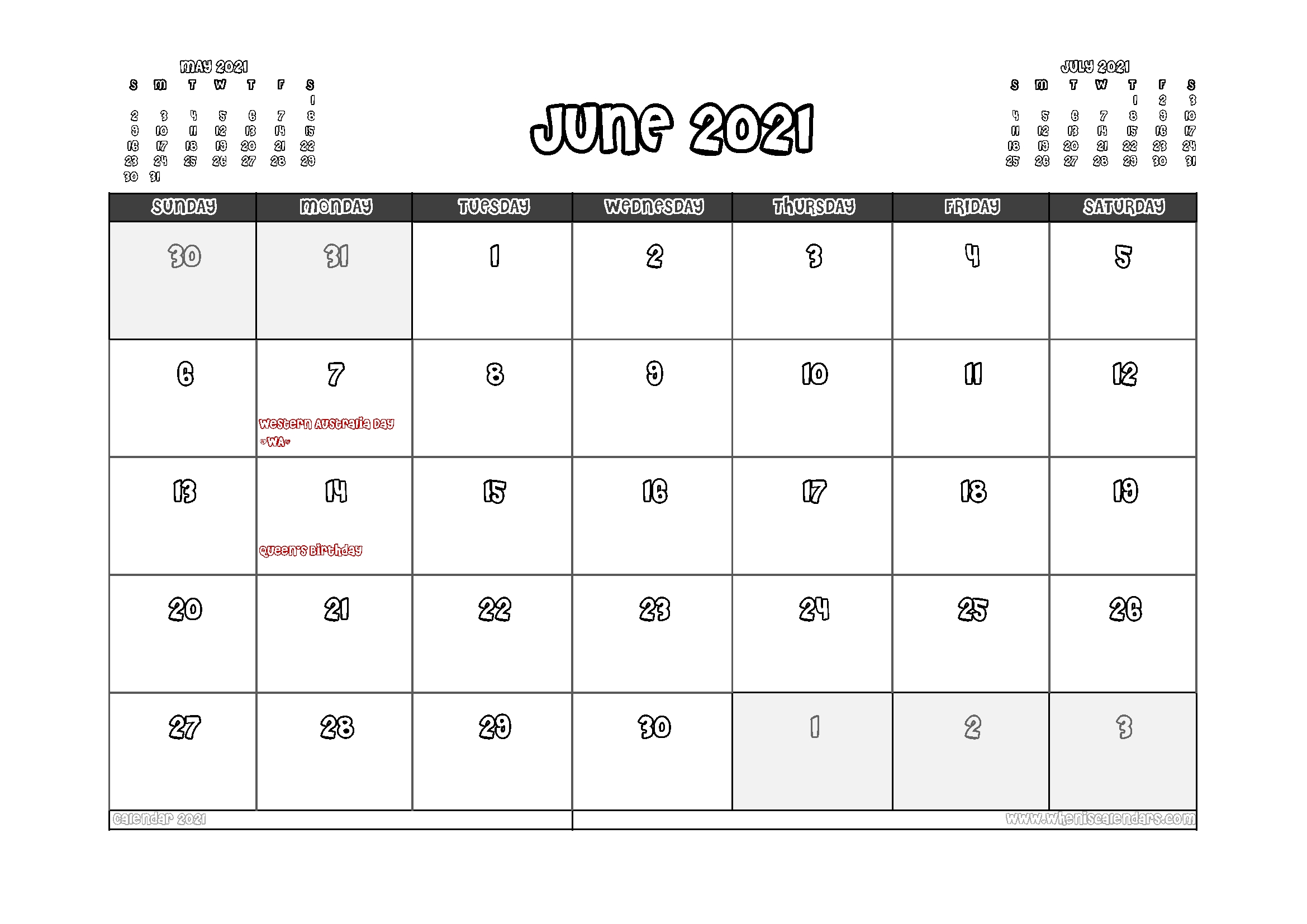 free printable june 2021 calendar australia – free printable