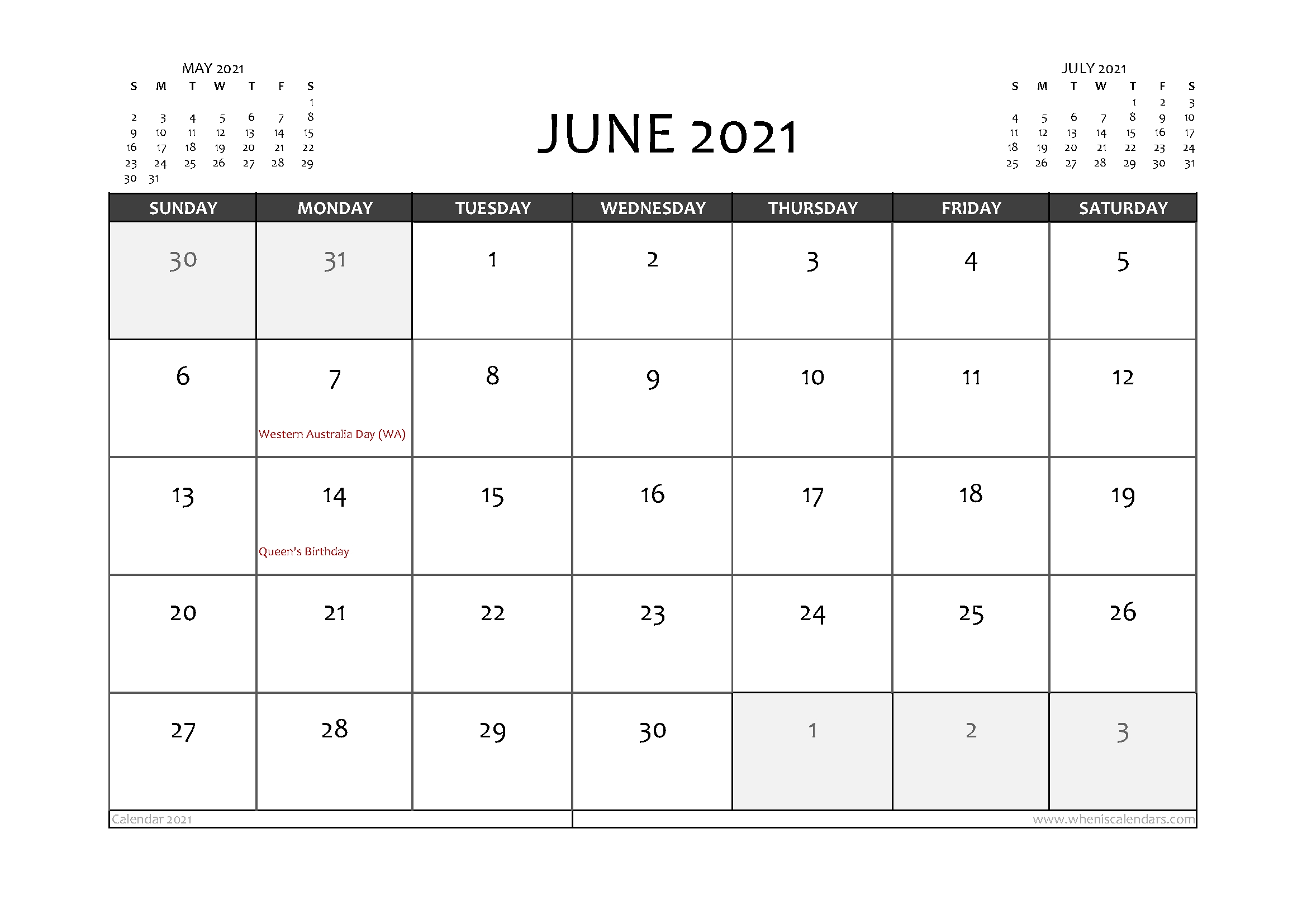 free printable june 2021 calendar australia – free printable