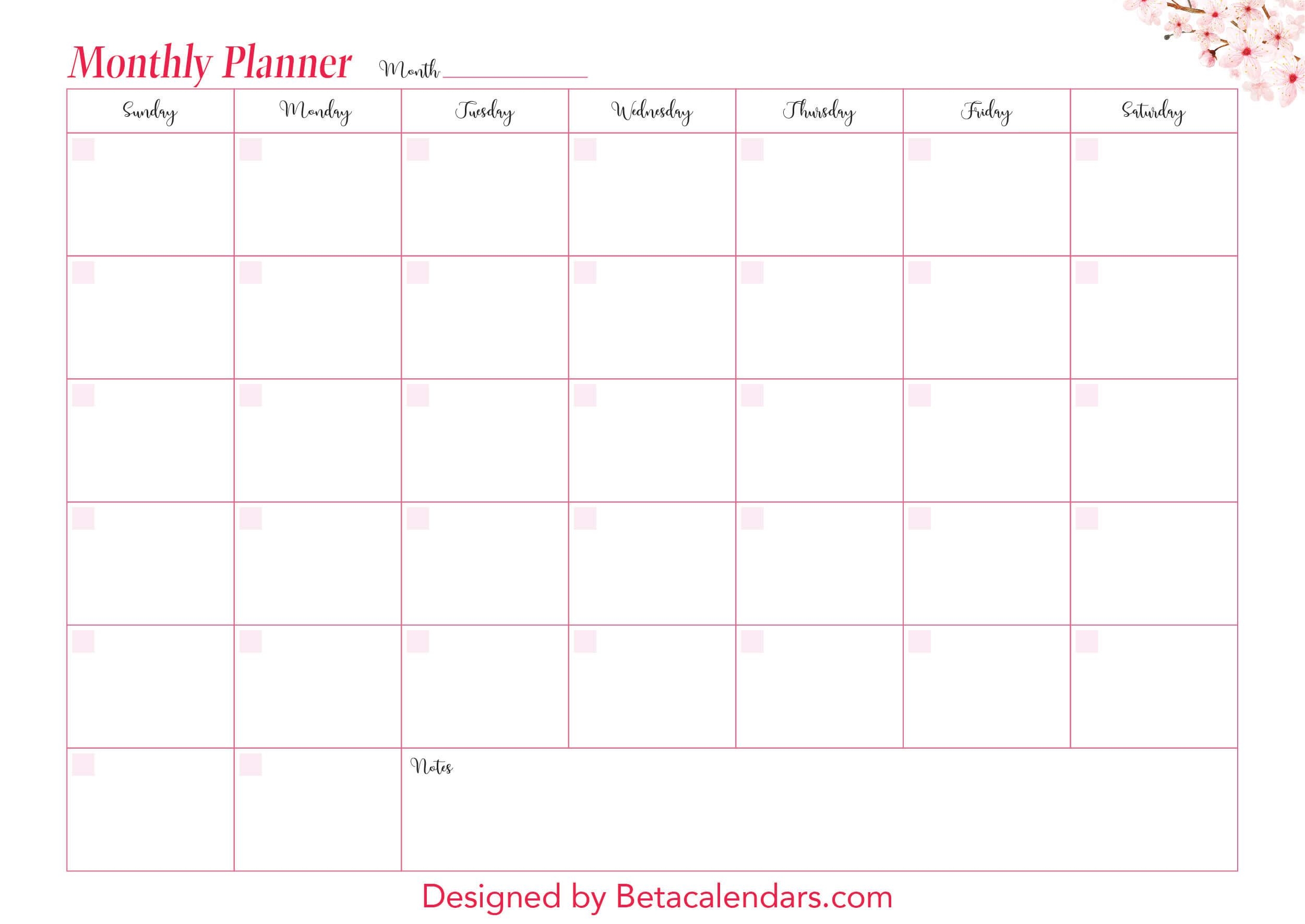 free printable monthly planner beta calendars