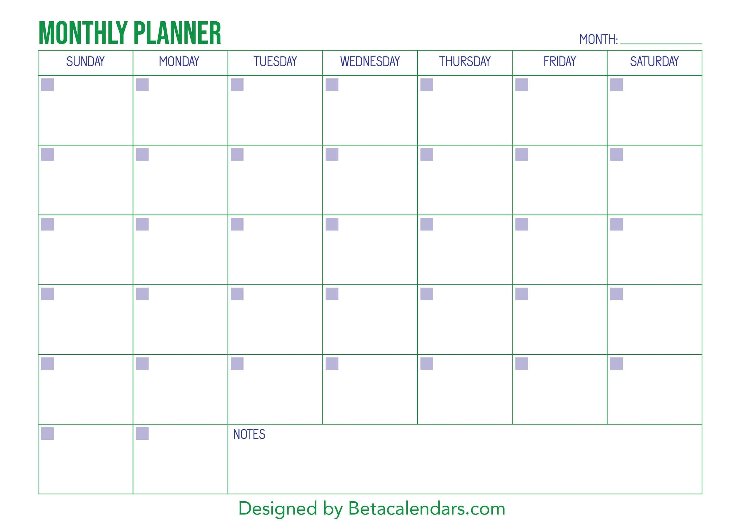 free printable monthly planner beta calendars