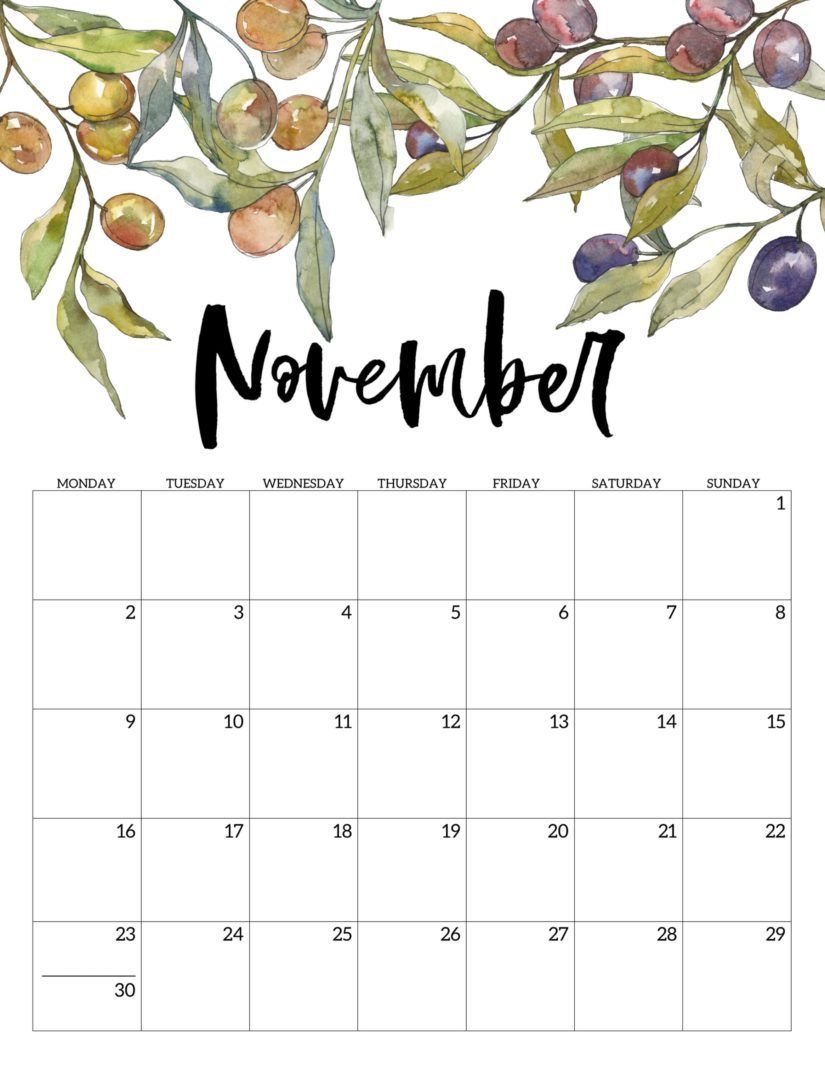 Free Printable November 2020 Calendars For Usa (updated