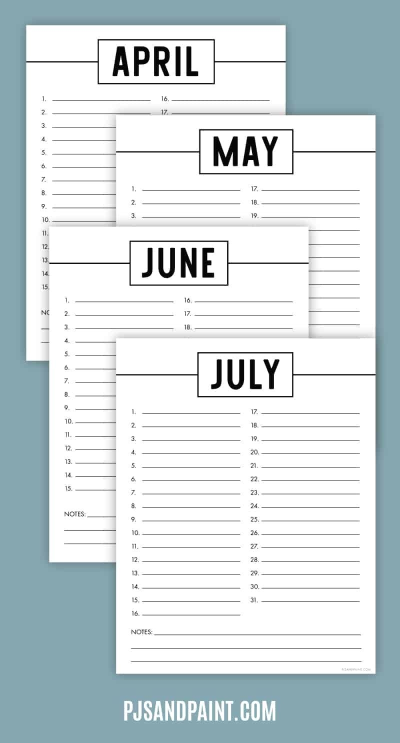 free printable perpetual calendar – printable birthday