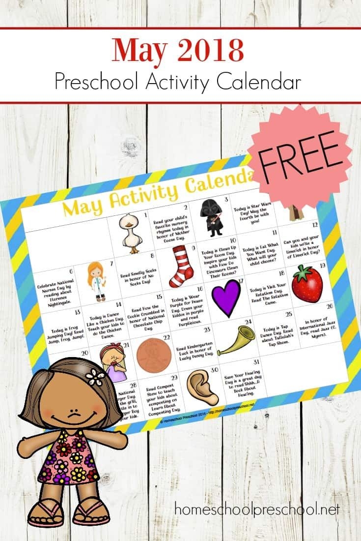 free printable preschool activity calendar for may fun