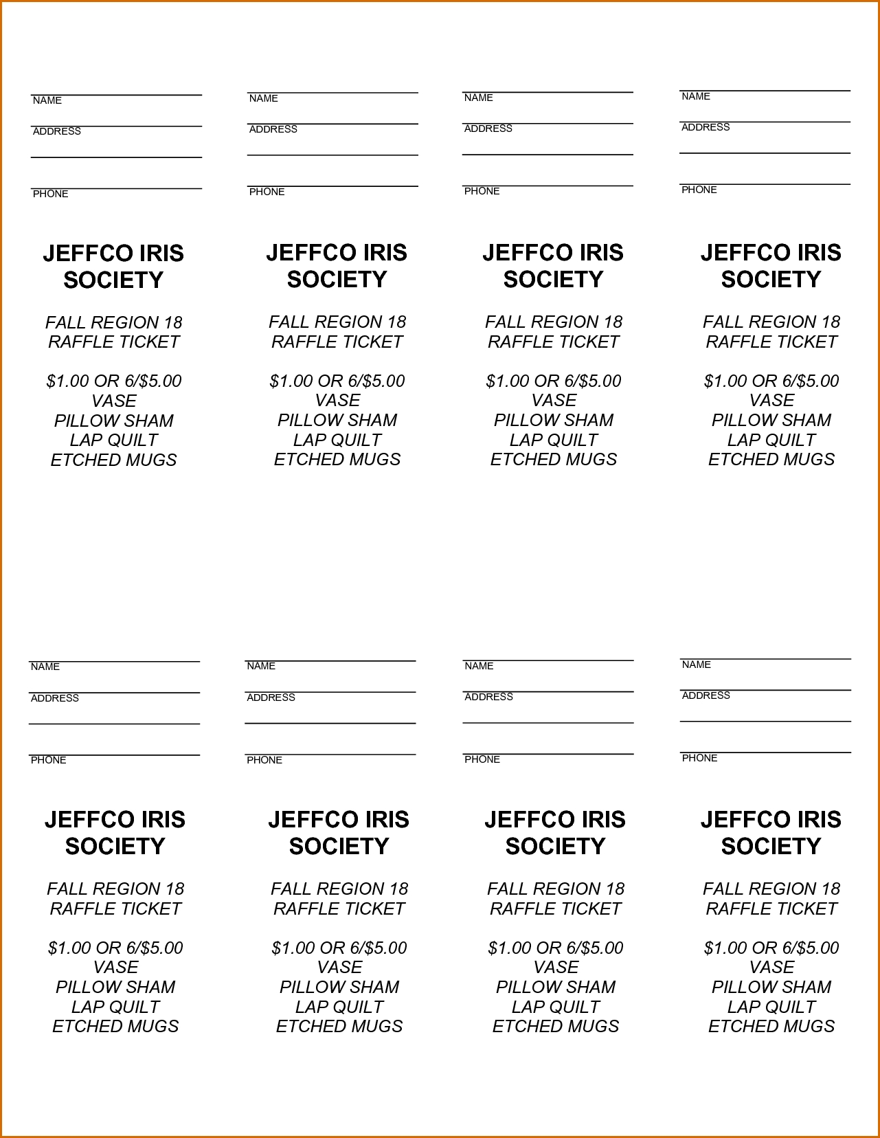 free printable raffle tickets free printable raffle ticket