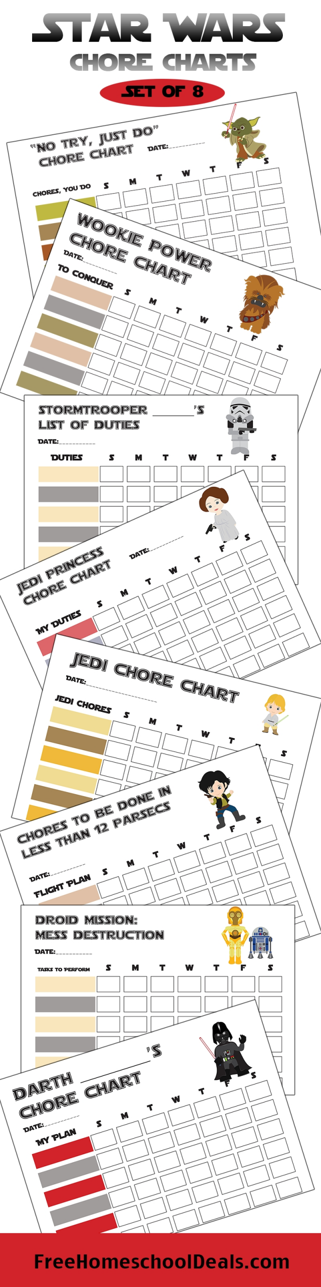 Free Printable Star Wars Chore Charts (instant Download!)