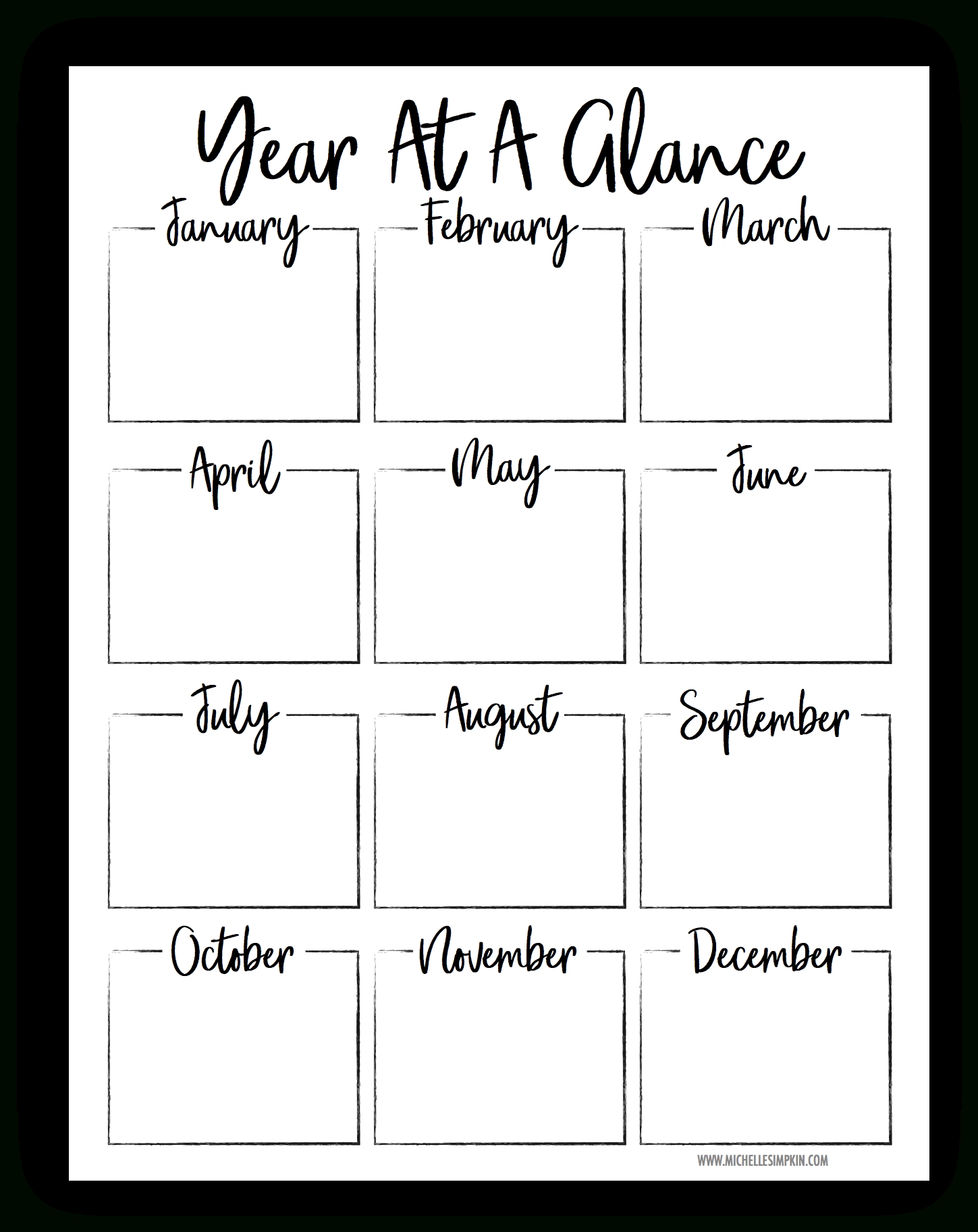 Year At A Glance Printable Template Riset