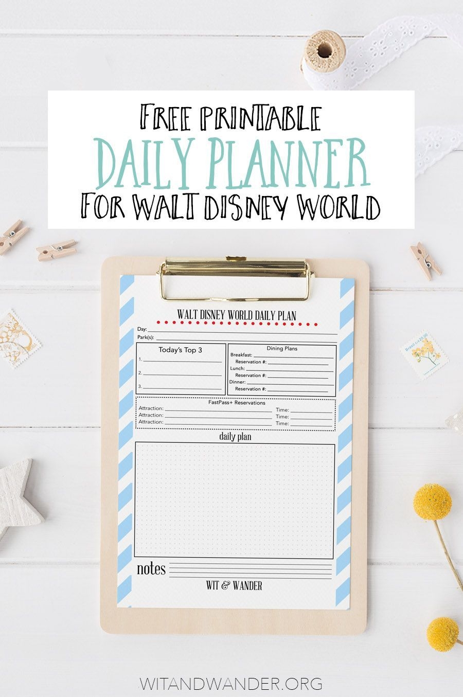 Free Printable Walt Disney World Daily Planner Our