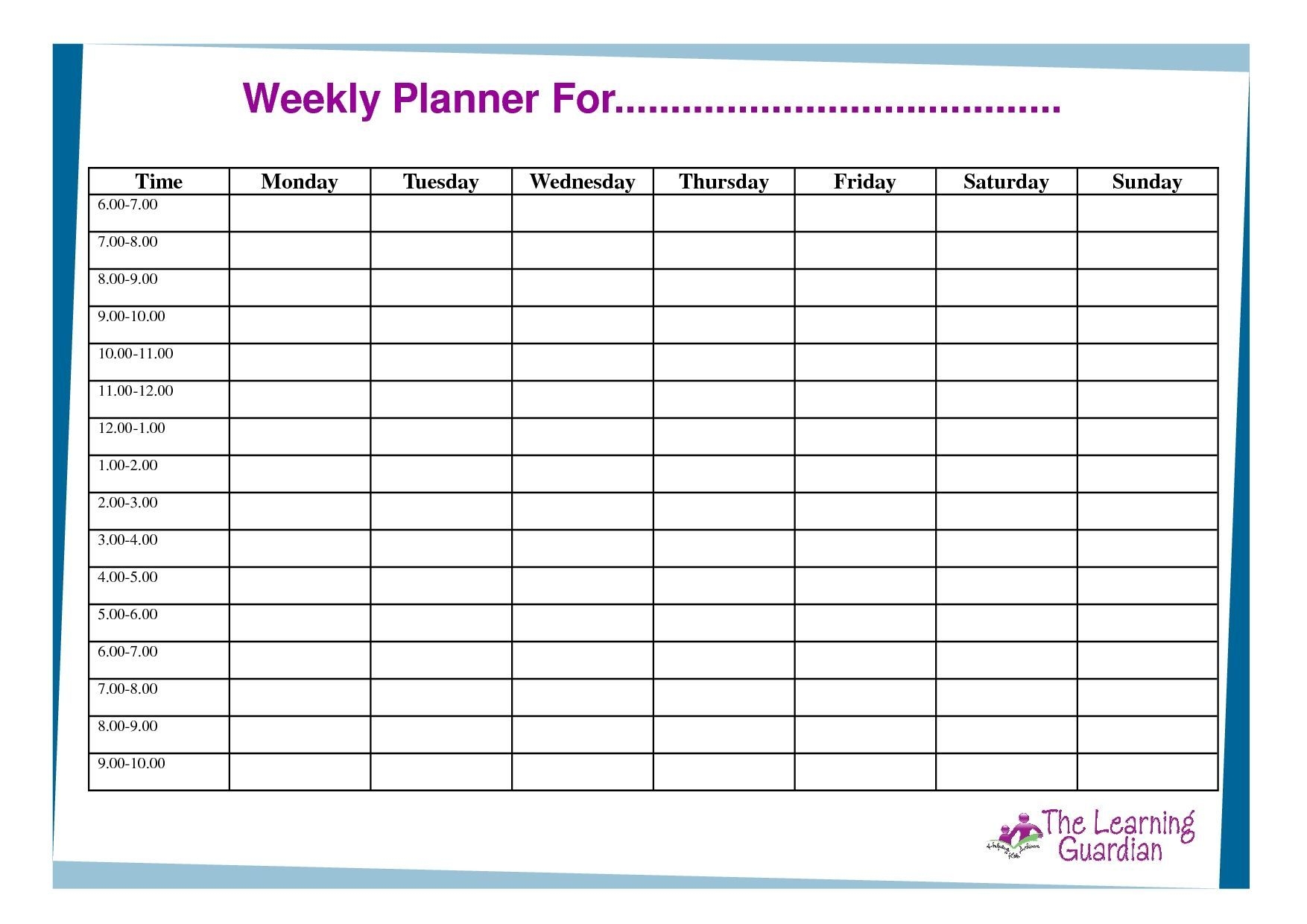 Free Printable Weekly Calendar Templates | Weekly Planner