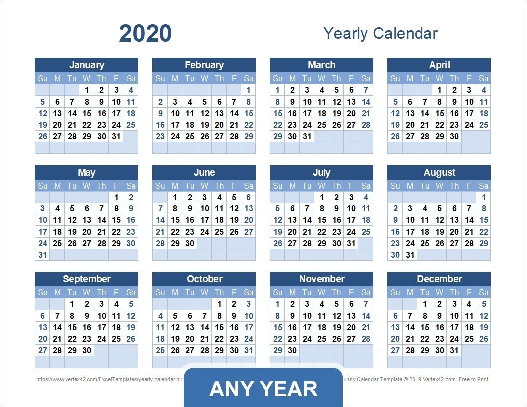 Free Printable Year Round Calendar In 2020 | Calendar