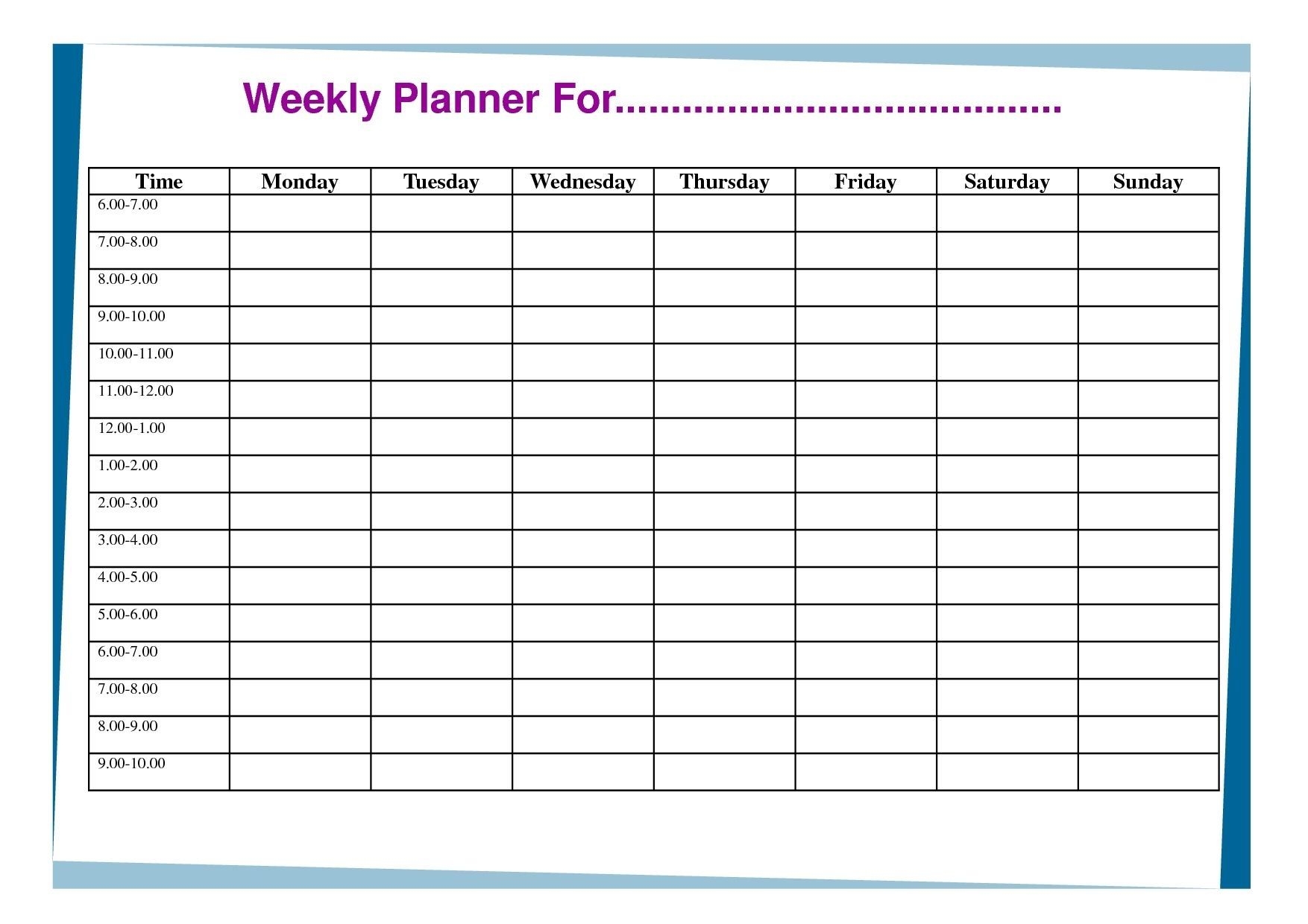 Free Weekly Planner Template | 12 Month Printable Calendar