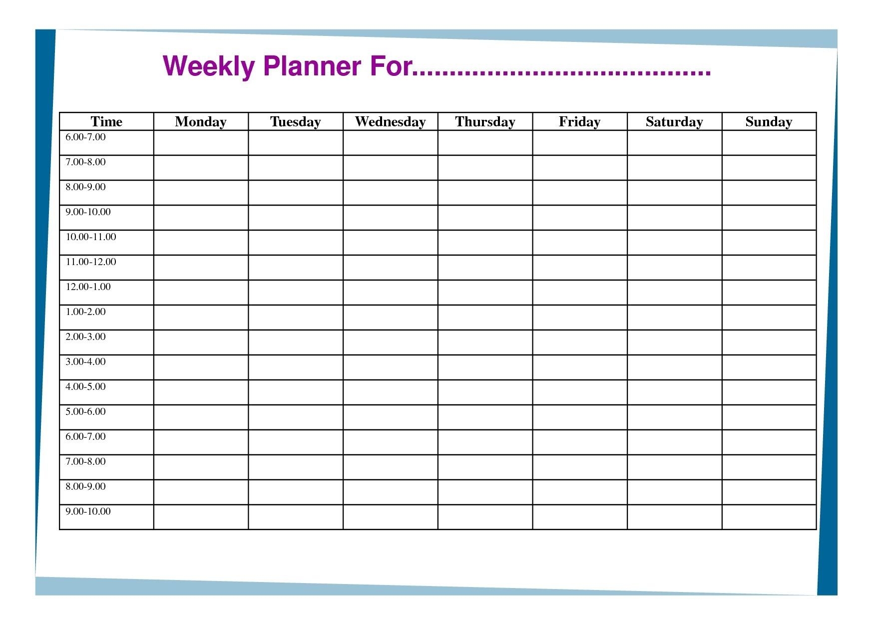 free weekly planner template | 12 month printable calendar