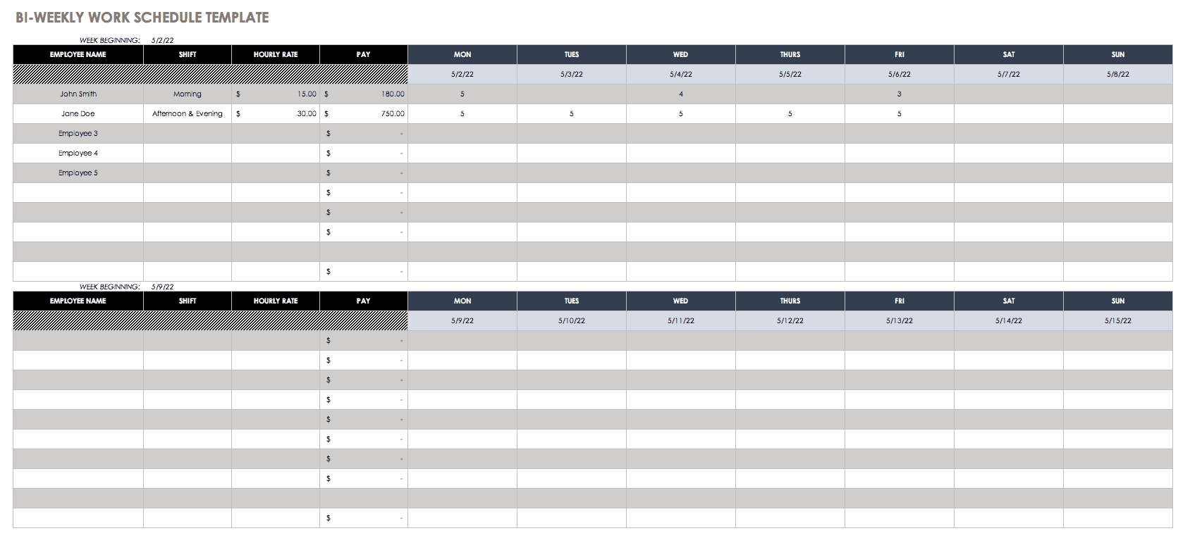 Free Weekly Schedule Templates For Excel Smartsheet