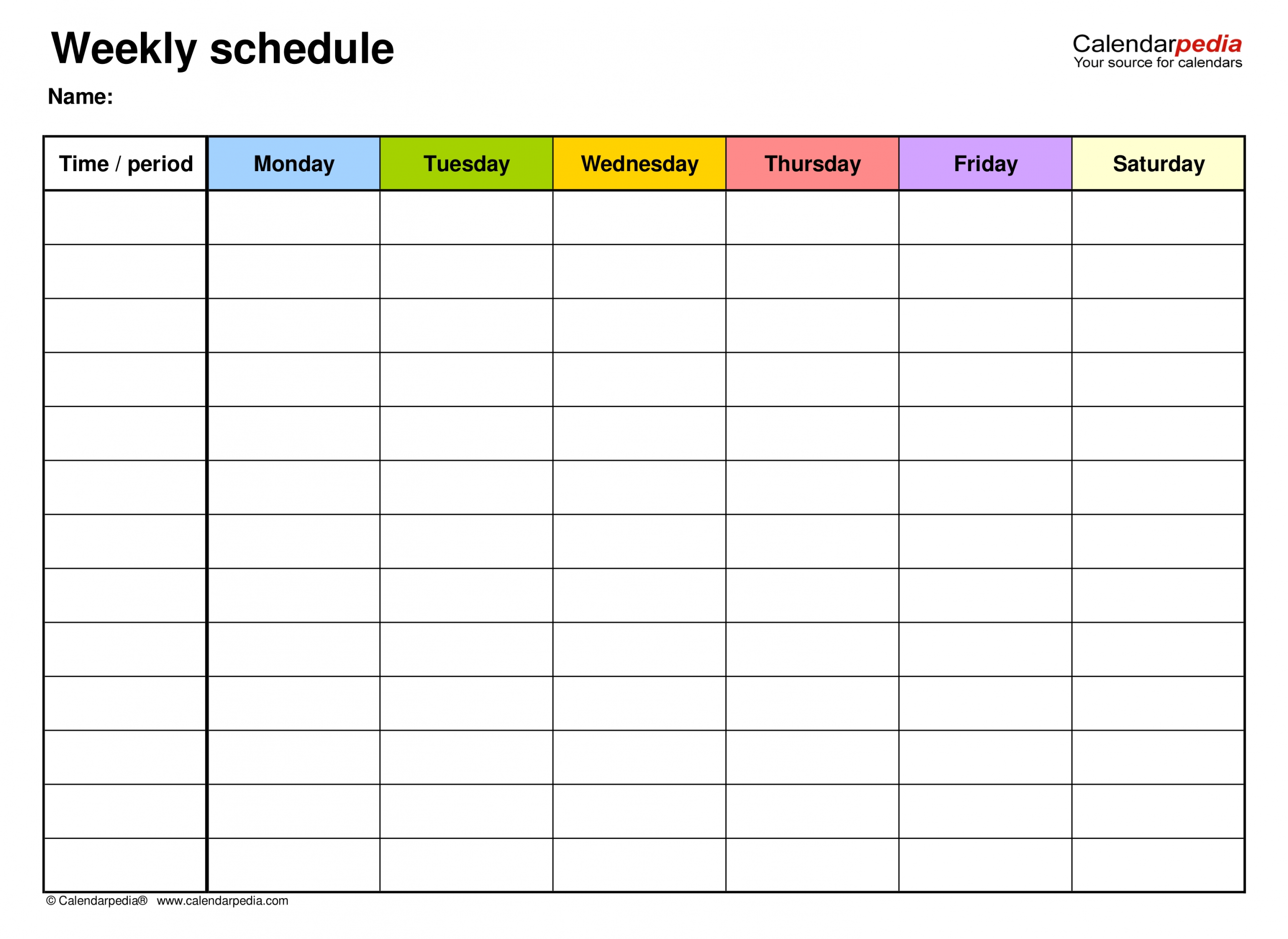 free weekly schedule templates for pdf 18 templates