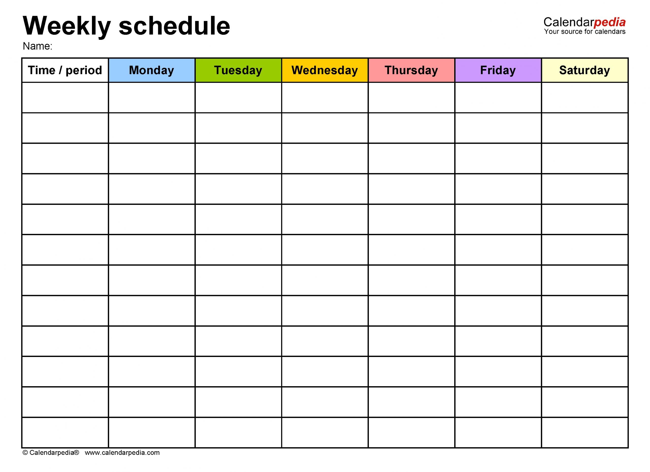 Free Weekly Schedule Templates For Word 18 Templates