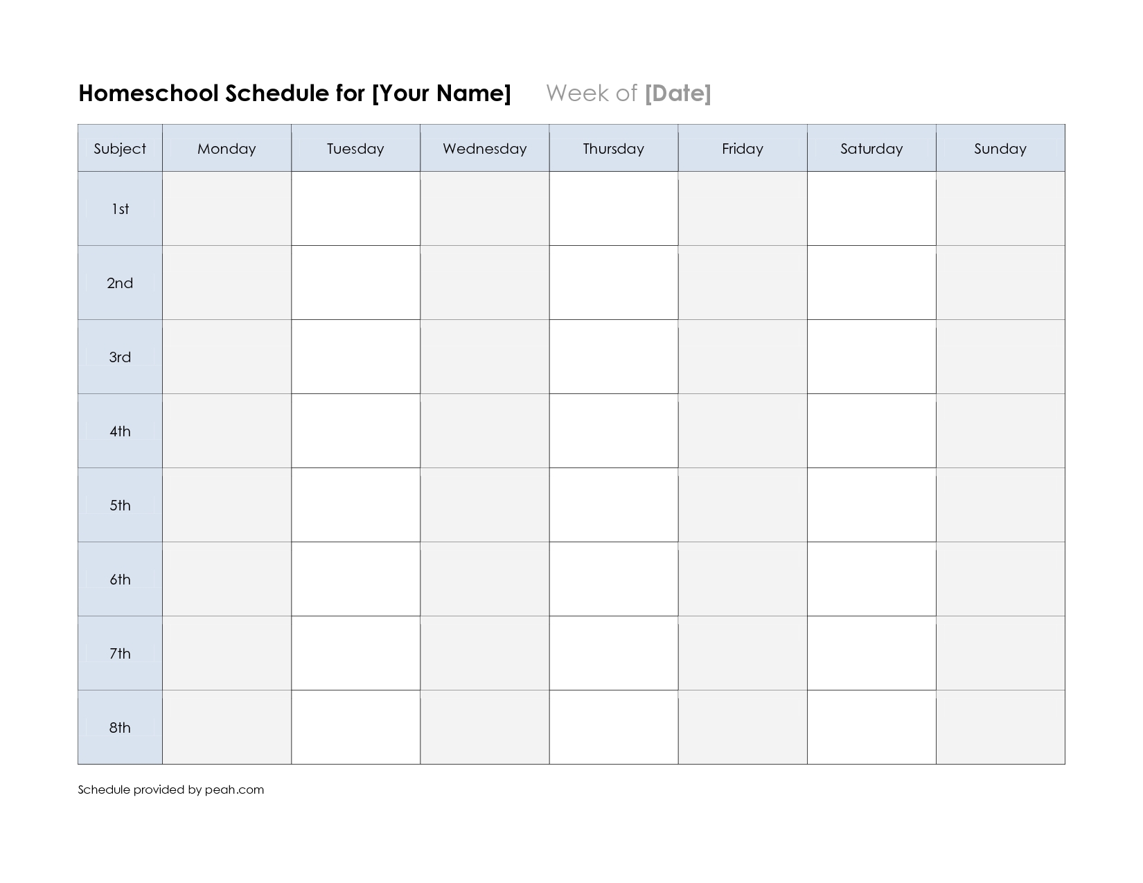 Free Printable Weekly Schedule Calendar | Weekly Calendar