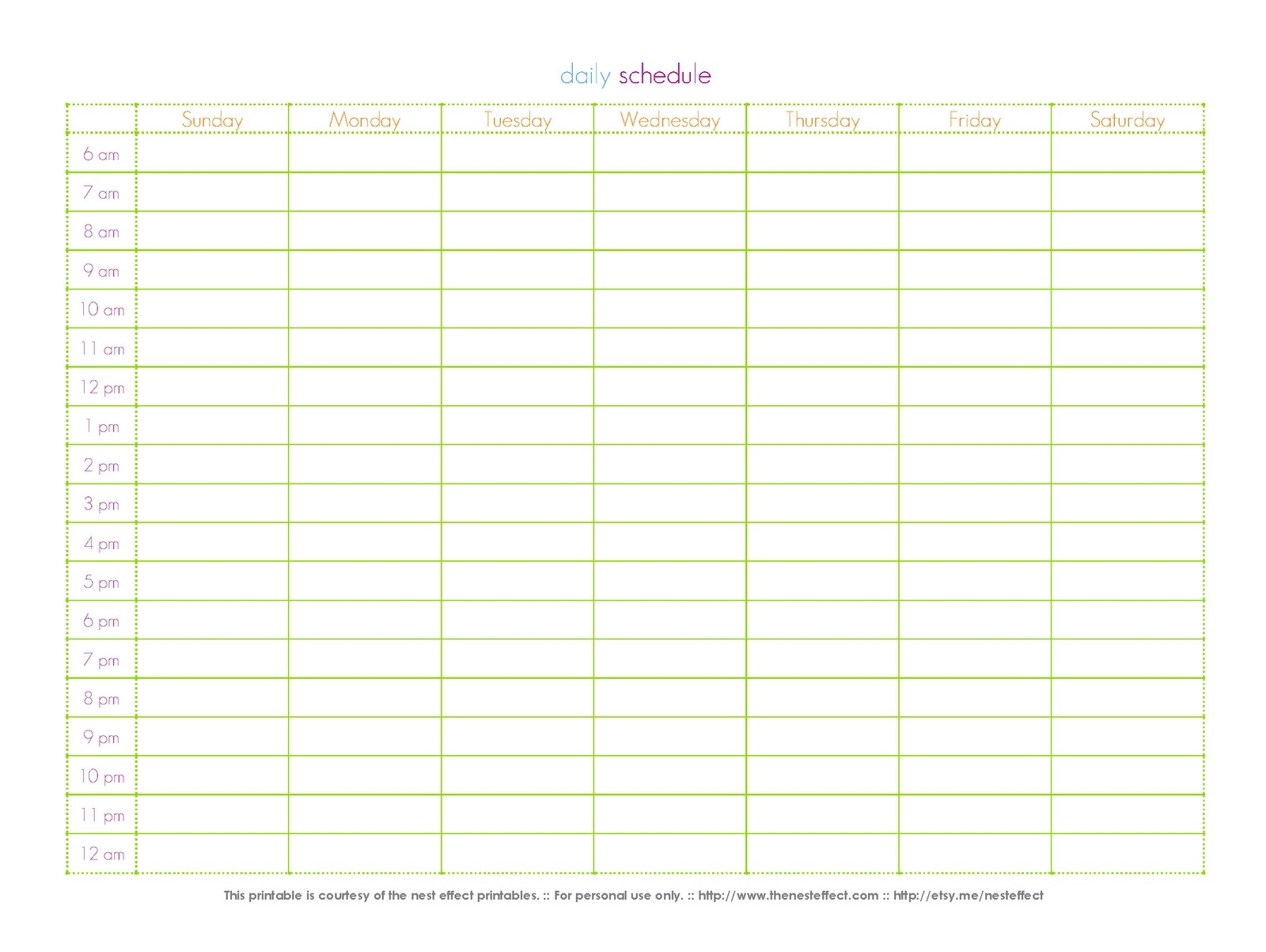 fresh 24 hour calendar template printable | free printable