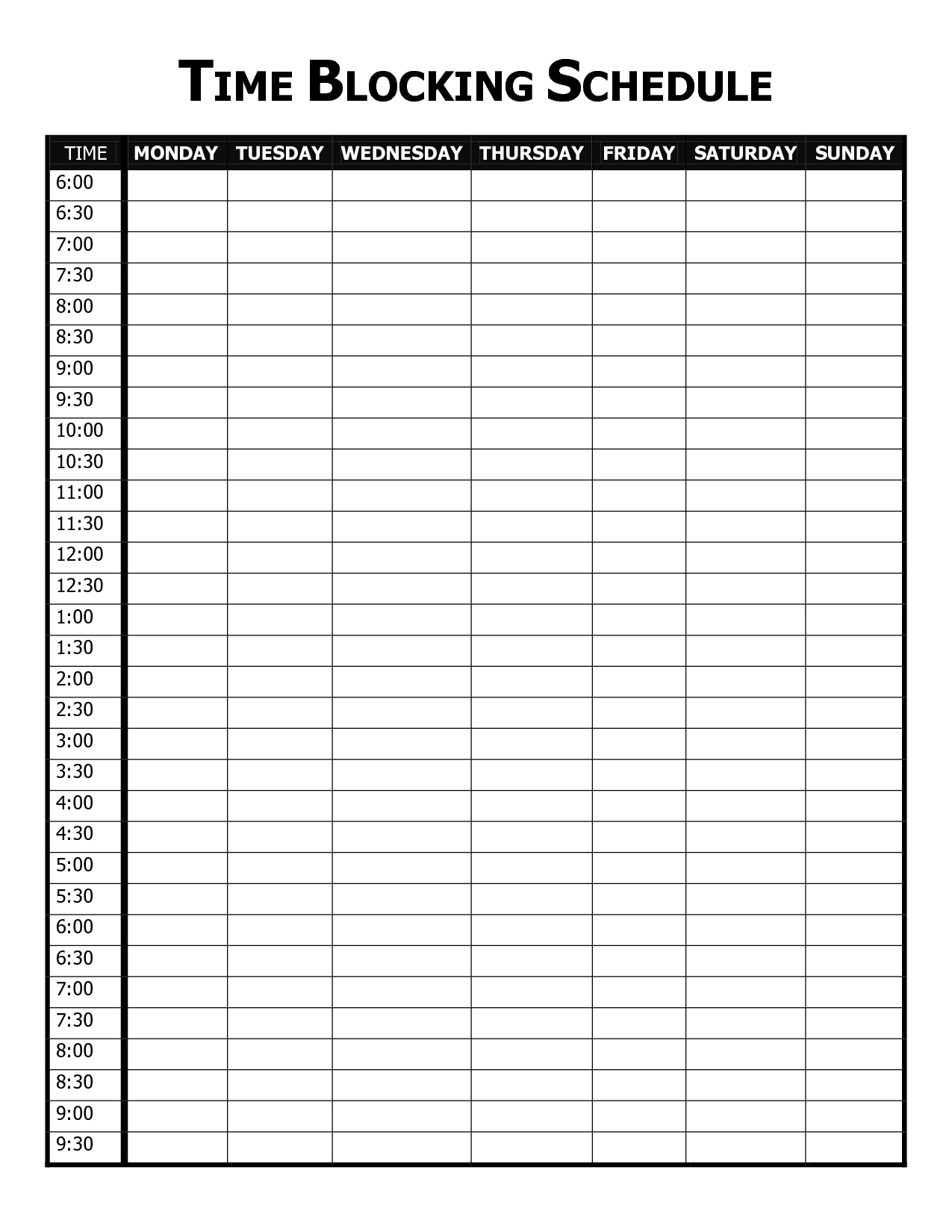 Ftu Schedule Template (found Free On The Www I Do Not Own