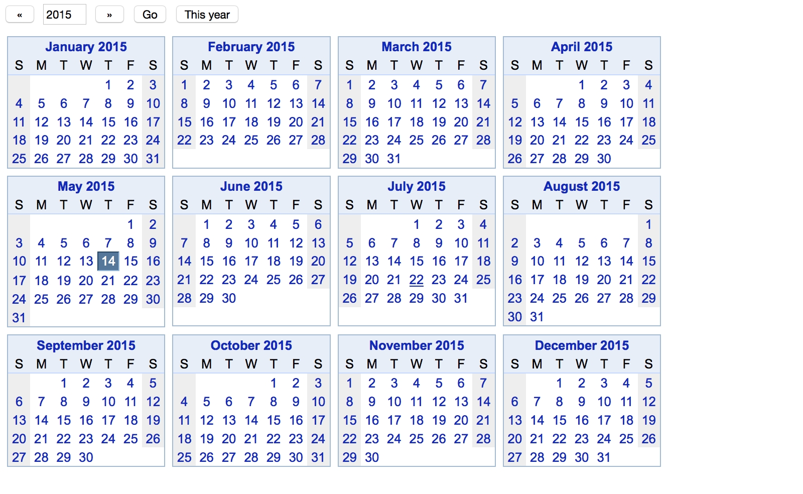 1 Year Calendar Example Calendar Printable
