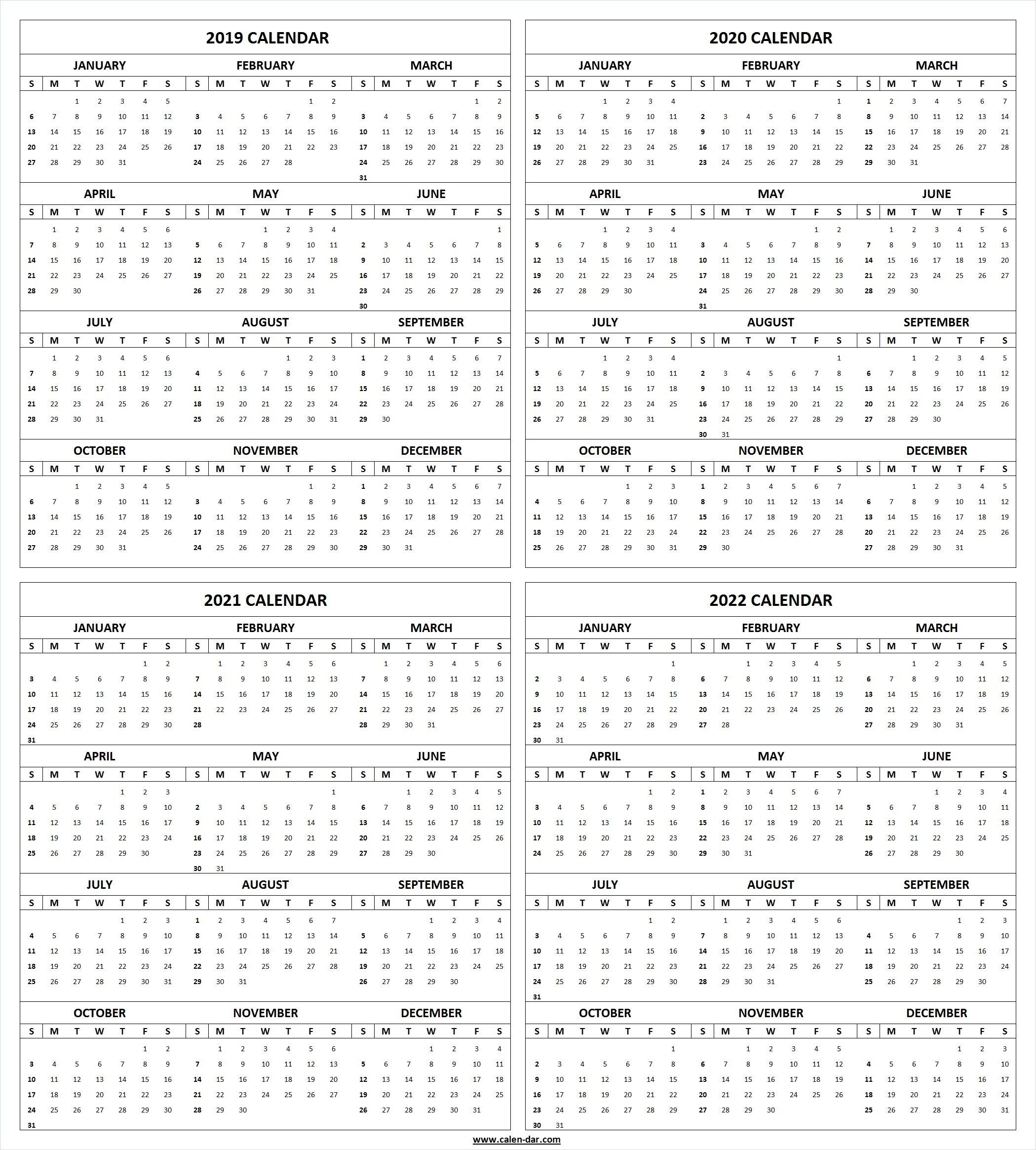 get free blank printable 2019 2020 2021 2022 calendar