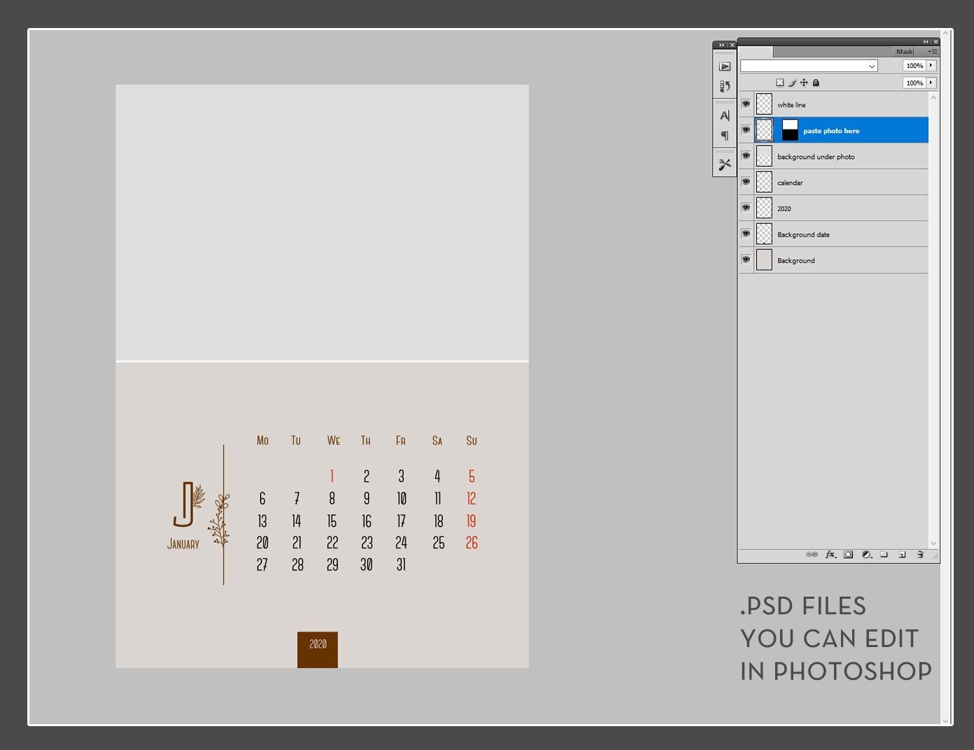 gift calendar photoshop templates in 2020 | unique calendar