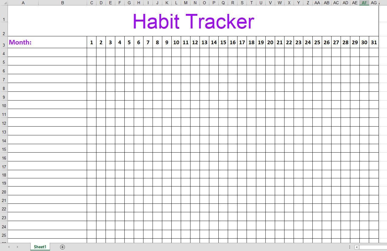 habit tracker excel download | etsy in 2020 | habit tracker