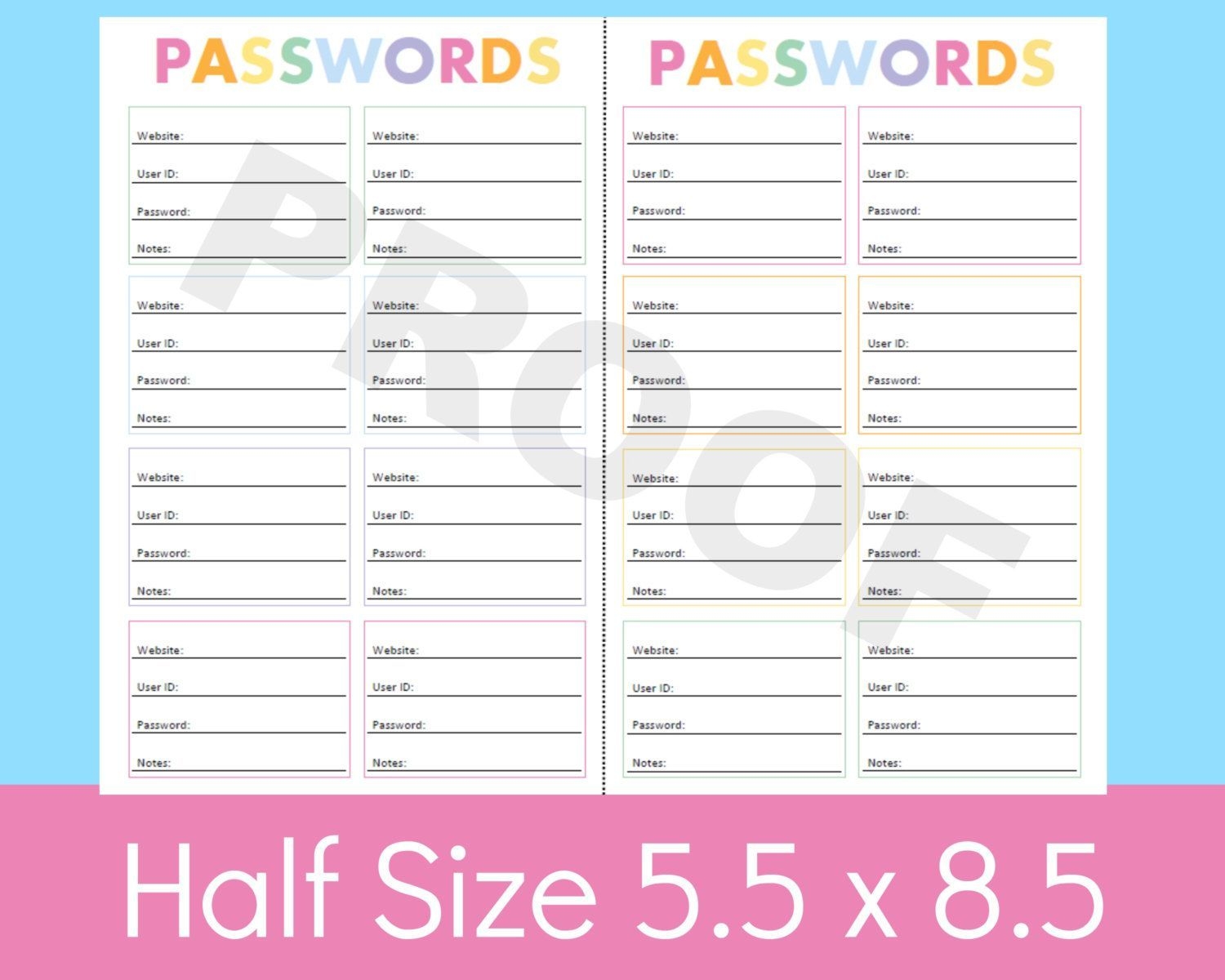 Half Size Planner Printables, 5 5 X 8 5 Planner Printables