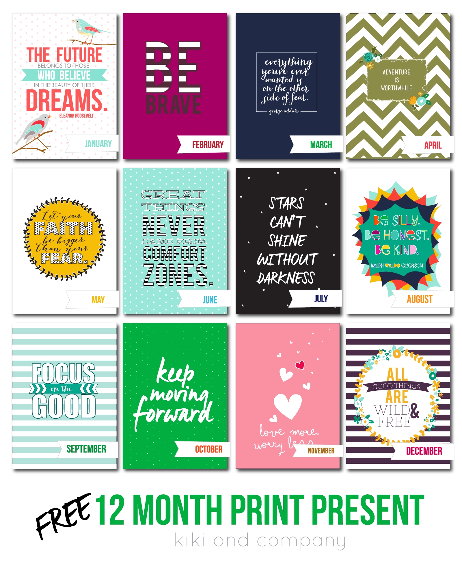 holiday gift idea: 12 month print present | inspirational