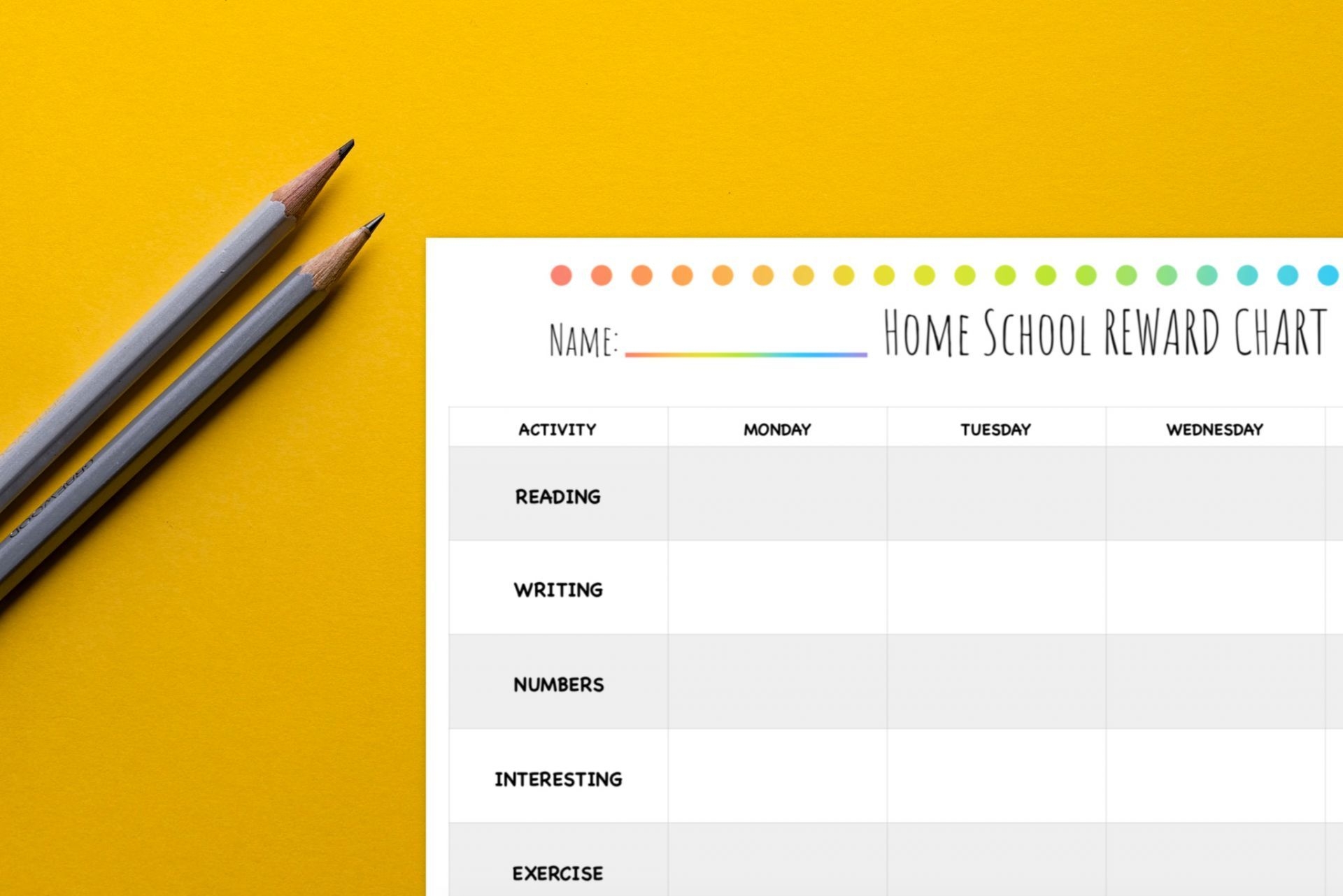 Homeschool Planner & Reward Chart Printable Beyond Tired