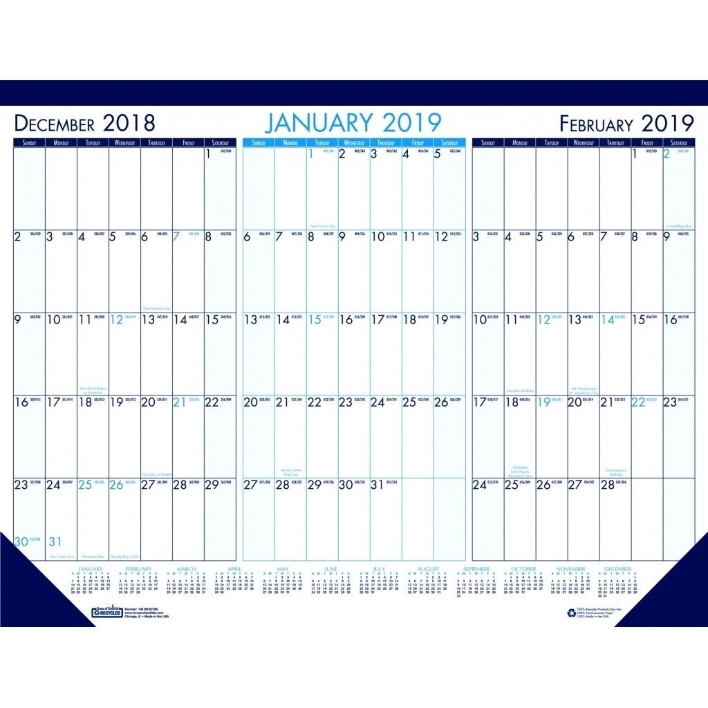 House Of Doolittle 136 Three Month Desk Pad Calendar, 22 X 17, 2020 2022